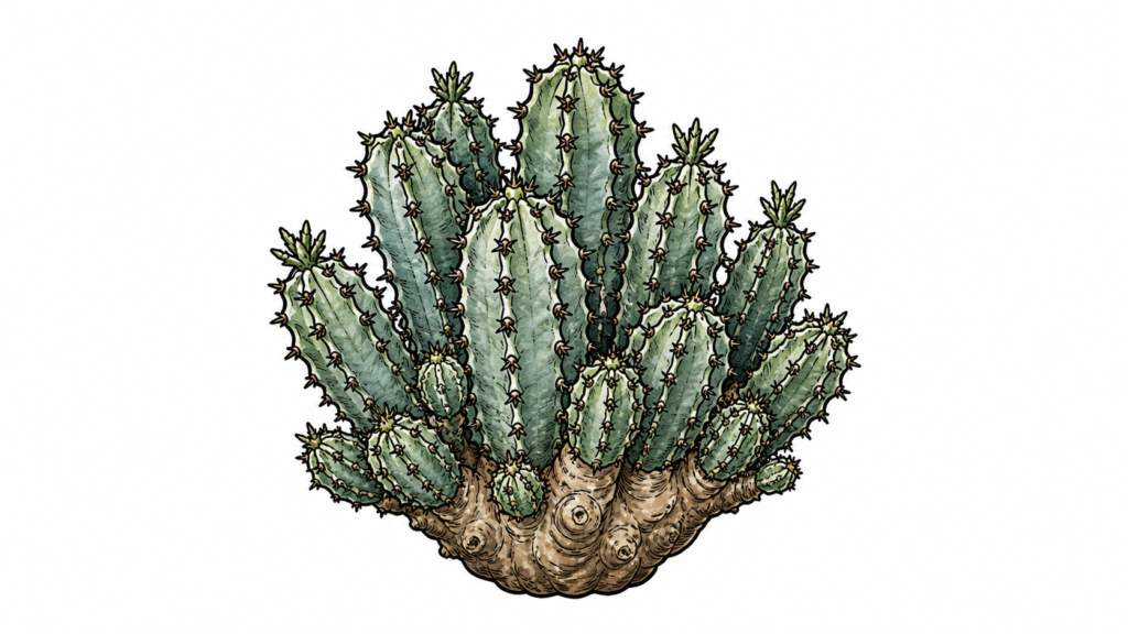 ユーフォルビア・ステリスピナの手描きイラスト