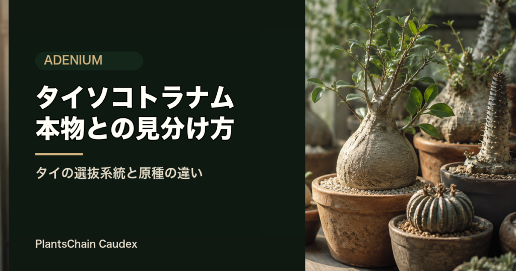 アデニウム・タイソコトラナムの記事アイキャッチ（本物ソコトラナムとの見分け方）